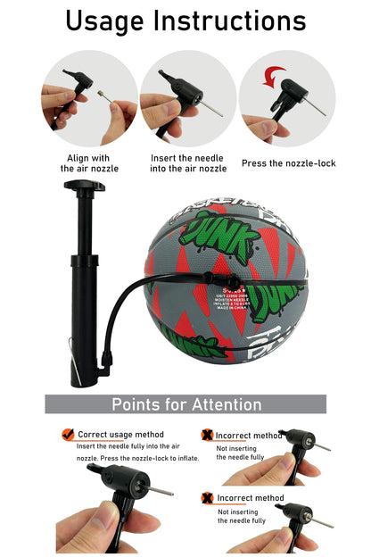 Senston Size 7 Basketball With Pump - Indoor/Outdoor Street Game Training Ball