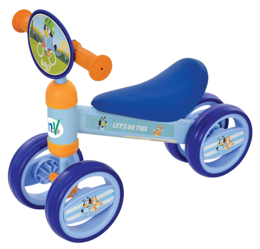 Bluey Officially Licenced Ride On Toy for Ages 1+ | Boys or Girls Kids Childrens Deluxe Bobble Toddler Push Scooter | Foot to Floor Baby Bike | Blue