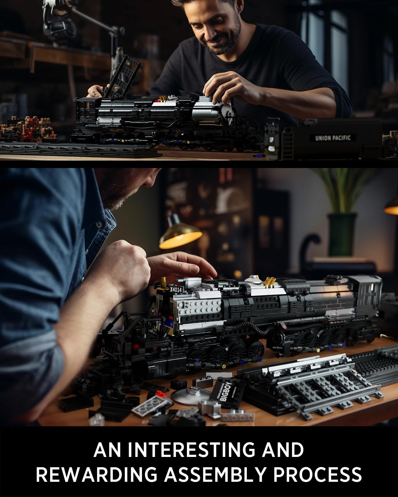 Nifeliz Train The Big Boy Locomotive, Steam Locomotive Building Block Set for Adults, Legendary Steam Train Display Kit for Gift Giving (1818 Pieces)