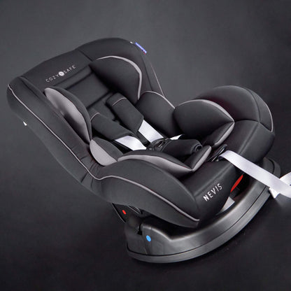 Cozy N Safe Nevis Group 0+/1 Car Seat 0-18kg, Birth to 4 Years, Rear & Forward Facing, 7 Recline Positions, Side Impact Protection, 5 Point Harness, Deep Padding - Black/Grey