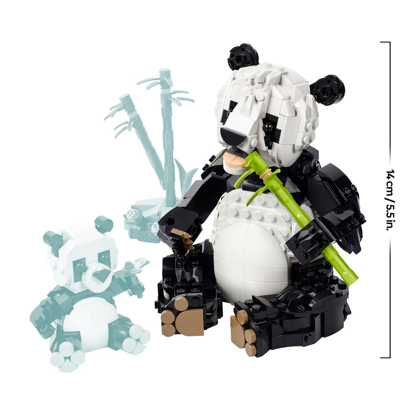LEGO Creator 3in1 Wild Animals set featuring a panda family, penguins, and orca whale in colorful, detailed blocks.