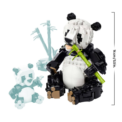 LEGO Creator 3in1 Wild Animals set featuring a panda family, penguins, and orca whale in colorful, detailed blocks.