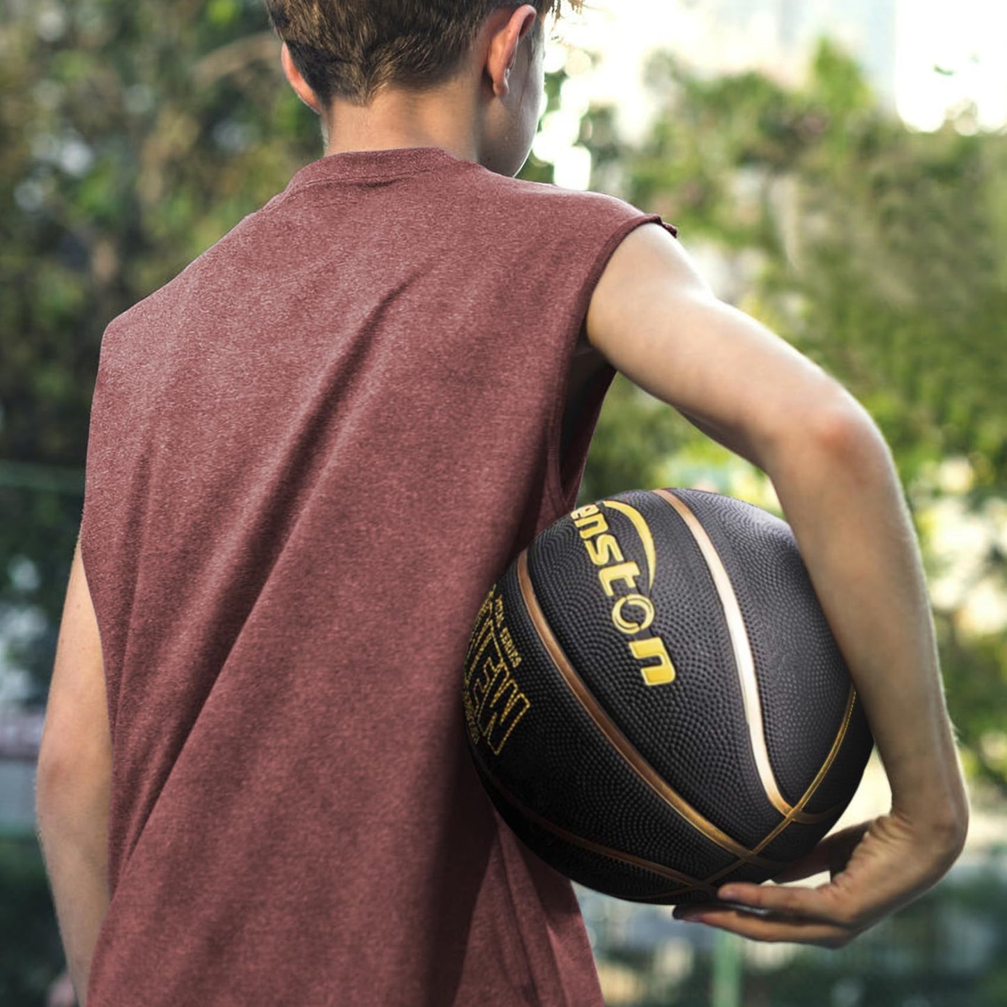 Senston Size 7 Basketball With Pump - Indoor/Outdoor Street Game Training Ball