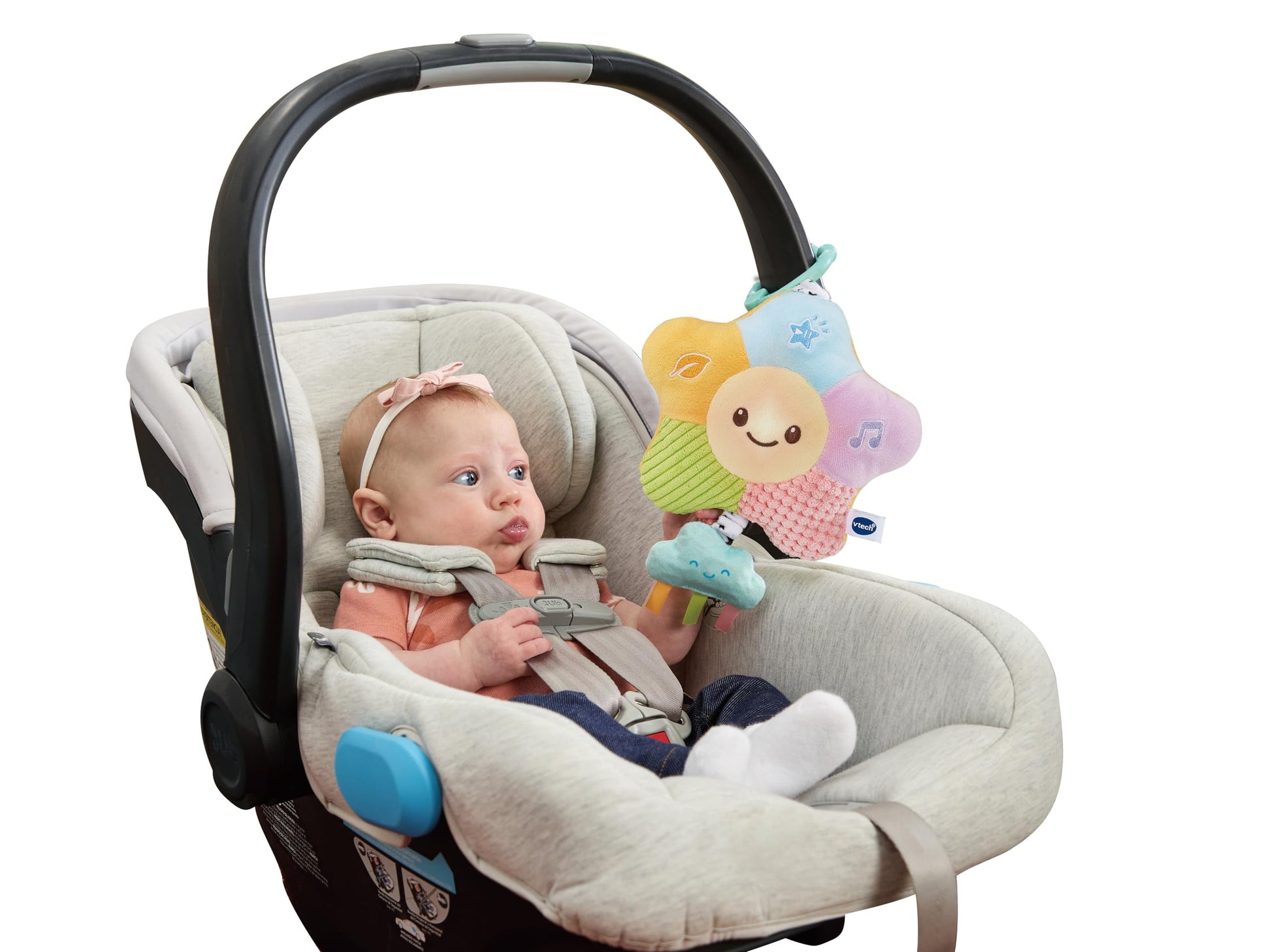 VTech Baby Soothing Sounds Star sensory toy with colorful textures, calming nature sounds, and gentle songs for infants 0-6 months.