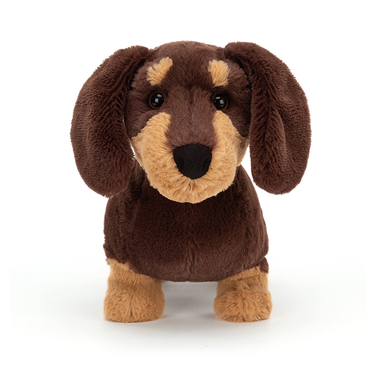 Soft Jellycat Otto Sausage Dog plush toy, featuring a cute dachshund design with floppy ears and a cuddly body.