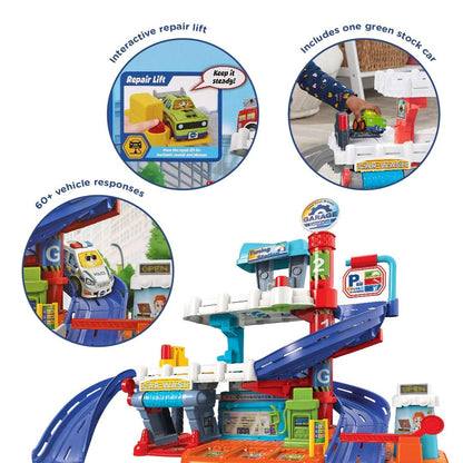 VTech Toot-Toot Drivers Fix & Fuel Garage, Car Tracks Kids With Lights And Sounds, Musical Toy, Suitable Boys & Girls 12 Months, 2, 3, 4 + Years, English Version