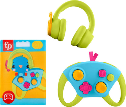 Fisher-Price Newborn Toys Level-Up Little Gamer Gift Set, Baby Rattle Teether & Crinkle Activities for Infants Ages 3+ Months, HYR57