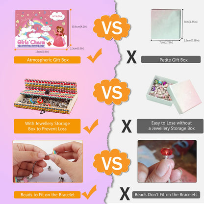 Unicorn Gifts for Girls - Arts Crafts Jewellery Bracelet Making Kit for Kids Age 7 8 9 10+ Year Old, Christmas Birthday Presents, Advent Calendar Stocking Fillers for Children