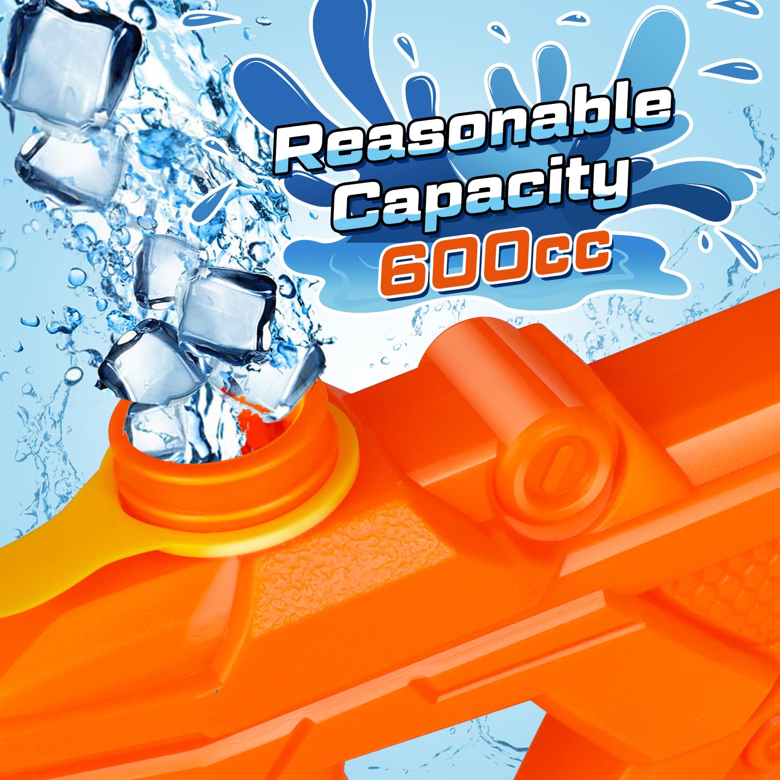 Quanquer water pistol set for kids with three 600ml water guns, long-range pump action, suitable for outdoor summer water fights.