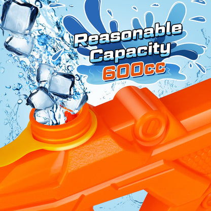 Quanquer water pistol set for kids with three 600ml water guns, long-range pump action, suitable for outdoor summer water fights.