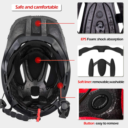 ROCKBROS Kids Full Face Bike Helmet Kids Helmet Toddler Bike Helmets Full Face Protective Safety Helmet for MTB Skateboarding Scooter Roller Skating Cycling S: 48-52 cm, M: 55-58 cm