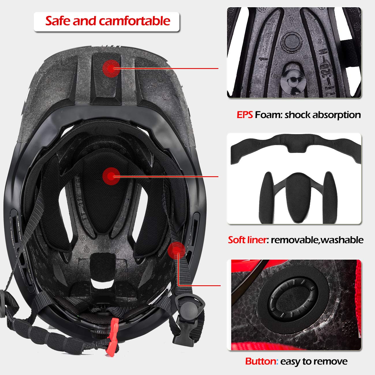 ROCKBROS Kids Full Face Bike Helmet Kids Helmet Toddler Bike Helmets Full Face Protective Safety Helmet for MTB Skateboarding Scooter Roller Skating Cycling S: 48-52 cm, M: 55-58 cm