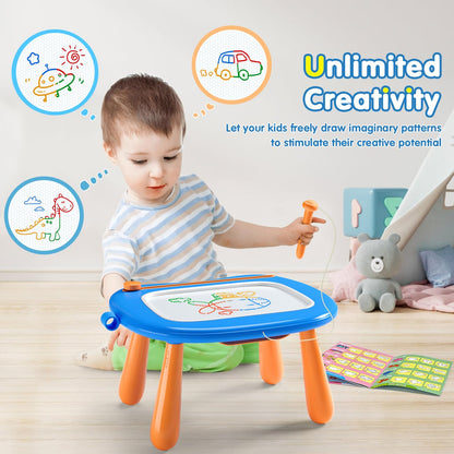 SYHLN Magnetic Drawing Board Toddlers Toys for 1 2 Year Old Boys - Preschool Learning Educational Toys for 12-18 Months Baby - Doodle Pad Birthday Gifts Presents for Kids Age 1-3 - Blue