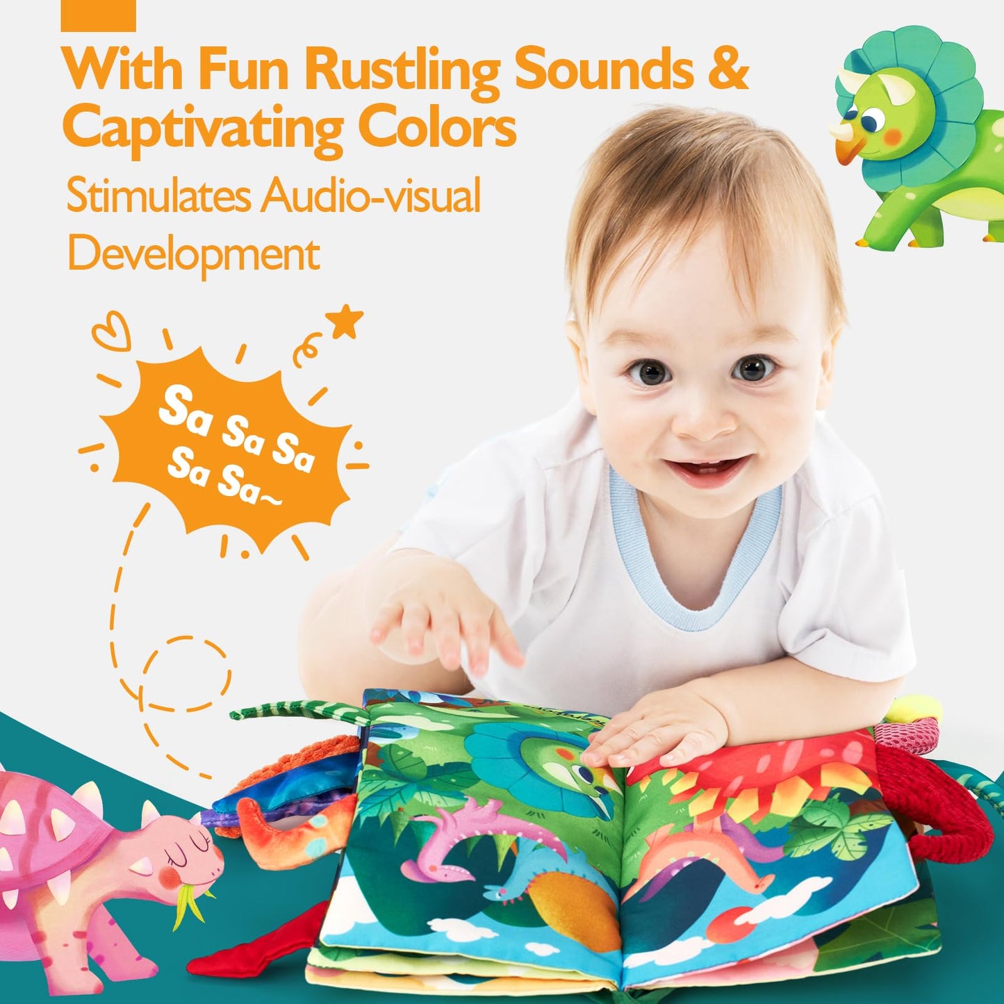 hahaland Baby Books 0-6 Months，Infant Tummy Time Toys High Contrast Sensory Baby Toys 6 to 12 Months Touch Feel Book Gift Christmas Stocking Stuffers for Boys Girls 0-3 Months Book Early Learning