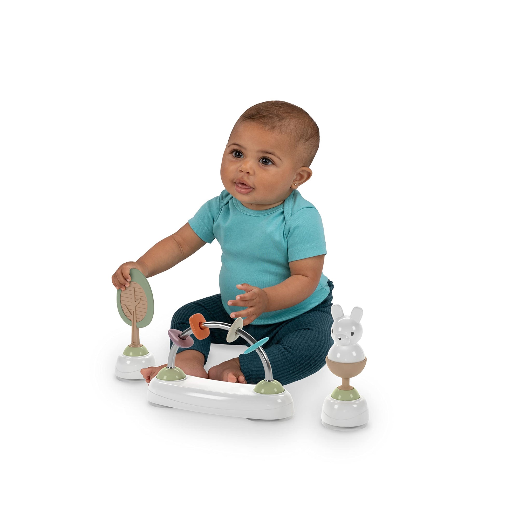 Ingenuity Spring & Sprout First Forest baby activity walker with colorful removable toys, adjustable height, foldable, suitable for 6 months+
