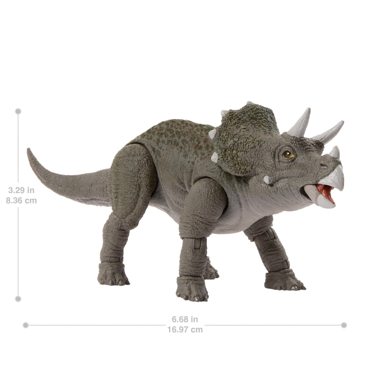Jurassic World Hammond Collection Dinosaur Action Figure Toy, Juvenile Triceratops Premium Movie Design with Glass Eyes & 14 Points Articulation, JDJ07, [Mehrfarbig]