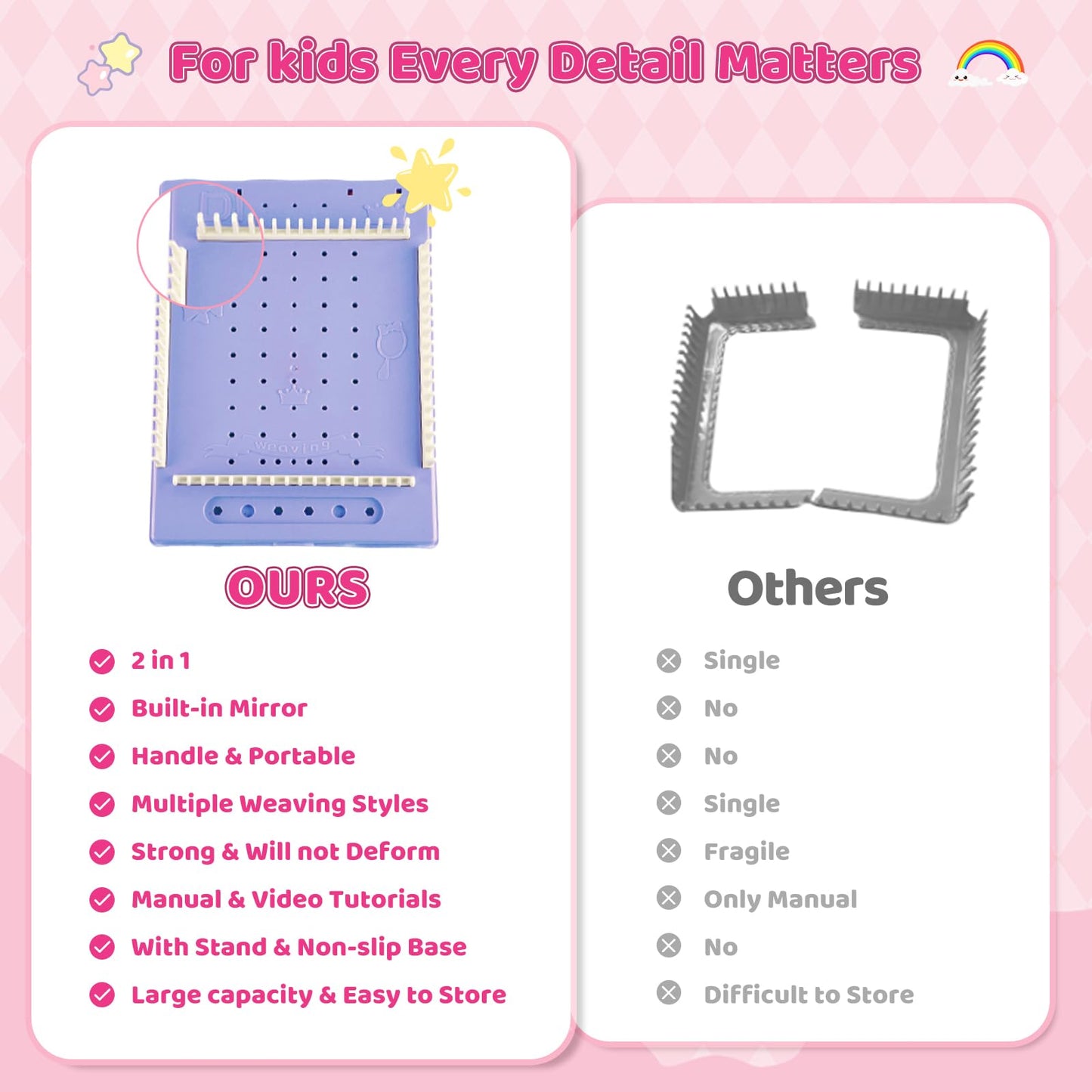 KuflooQ Friendship Bracelet Making Kit for 6-15 Year Old Girls, Craft Kits for Childs, DIY Christmas Gifts for Girls, Weaving Loom Kit Toys for Kids