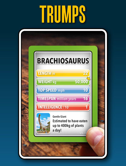 SMART CARDS Dinosaurs, Gift, Stocking Filler, Travel Card Game, 7 games in 1, Pairs, Snap, Trumps, Rummy, Memory Quiz, Trivia, Age 5+, 1-8 Players