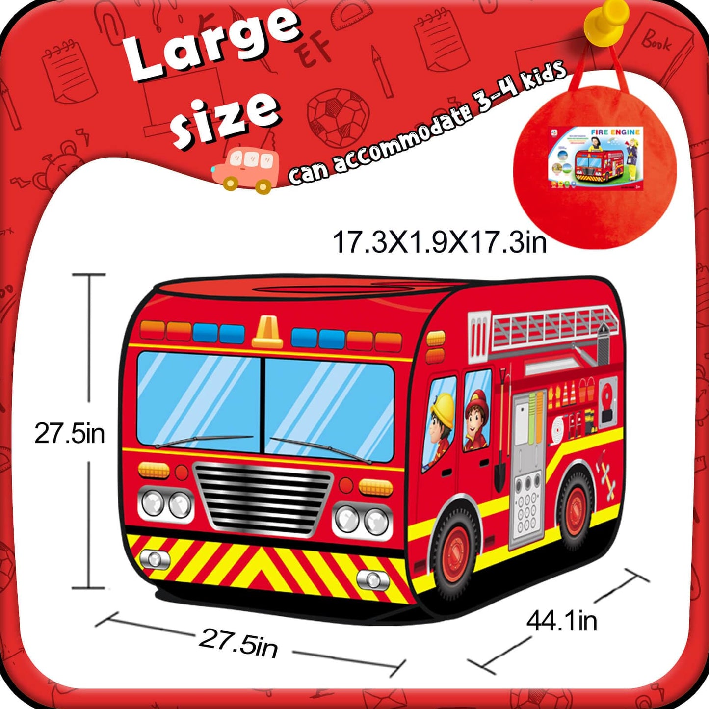 Britik Toys for 3-8 Year Old Kids: Truck Play Tent Pop Up Playhouse Toys for Kids Gifts for 3 4 5 6 7 8 Year Old Boys Girls Toy Presents Foldable Play Tent Set Outdoor Indoor Garden Childrens Toy
