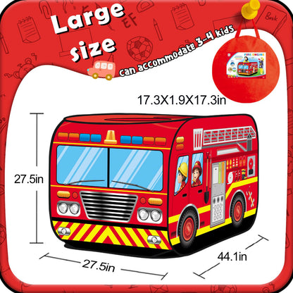 Britik Toys for 3-8 Year Old Kids: Truck Play Tent Pop Up Playhouse Toys for Kids Gifts for 3 4 5 6 7 8 Year Old Boys Girls Toy Presents Foldable Play Tent Set Outdoor Indoor Garden Childrens Toy