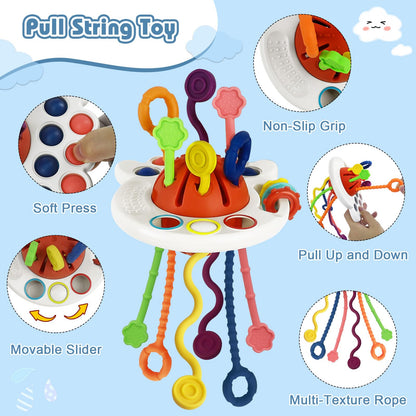 Montessori Toys for 1 Year Old- KETIEE Sensory Toys for Babies 12-18 Months, Pull String Activity Toy Travel Toys Early Development Toys Fine Motor Skills Toys Gift for Babies 18M+