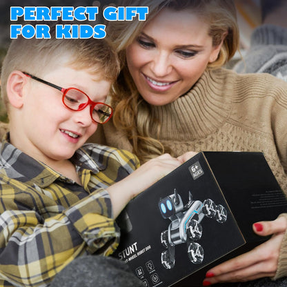 SIMREX Robot Dog RC Stunt Car Toys - Interactive Remote Control Car with Gesture Control & Mecanum Wheels, LED Eyes, 3 Sound Effects, Birthday Gift for Kids Boys Girls Ages 6+