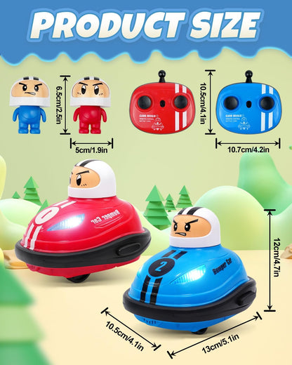 Victoper 2Pack Remote Control Cars for Kids with Popup Doll, Rechargeable RC Cars with Light & Music Sound,RC Battle Race Toys Car for Boys & Girls,Gift for Kids with Christmas Birthday