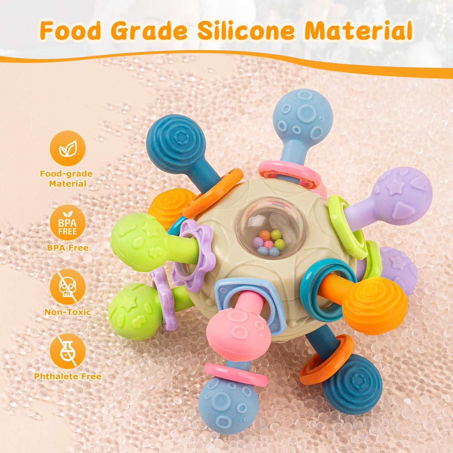 Baby Toys 0-6 Months, Baby Montessori Sensory Teething Toys, Activity Baby Ball,Newborn Rattle Teether Toys Developmental Early Educational Toys for 3 6 9 12 Month Boys Girls Gifts