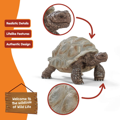 SCHLEICH Wild Life 14824 Realistic Exotic Galapagos Giant Tortoise Figurine - Wild Animal Giant Tortoise Toy for Wildlife Play and Imagination - Animal Toys Gift for Boys, Girls, Kids Ages 3+