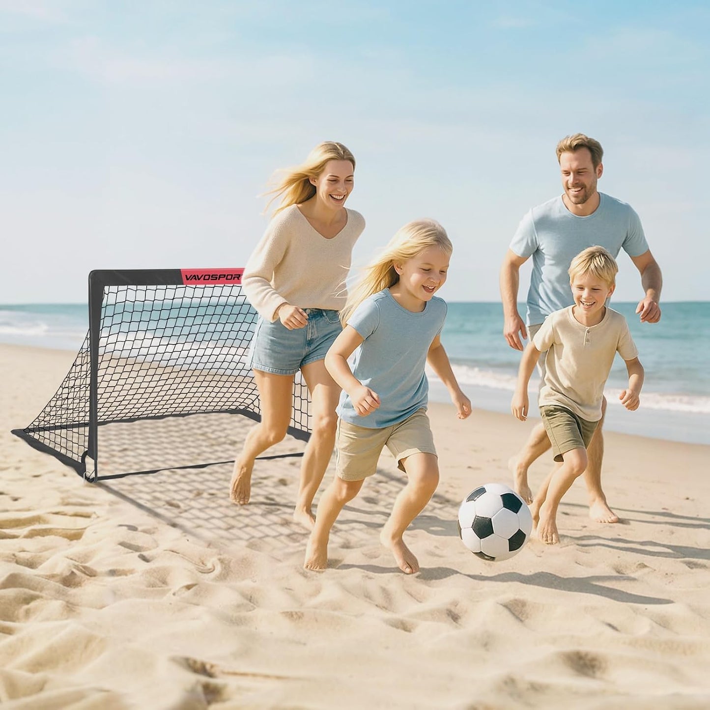 Kids Football Goals for Garden Set – 2 x 4ft x 3ft Portable Football Goals with Size 3 Ball, Pump, Cones & Carry Bag, Pop-Up Kids Football Net, Outdoor Garden Football Training Equipment Boys Gifts
