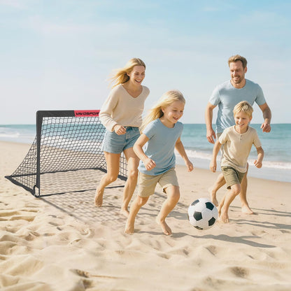 Kids Football Goals for Garden Set – 2 x 4ft x 3ft Portable Football Goals with Size 3 Ball, Pump, Cones & Carry Bag, Pop-Up Kids Football Net, Outdoor Garden Football Training Equipment Boys Gifts