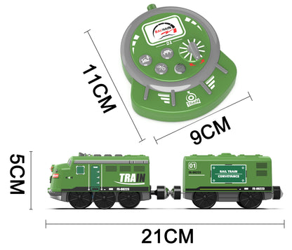 Train Toy Remote Control Locomotive, Motorized Train Set for Wooden Track, Electric Trains with Sound & Lighting Effects Compatible with Thomas, Brio, Chuggington
