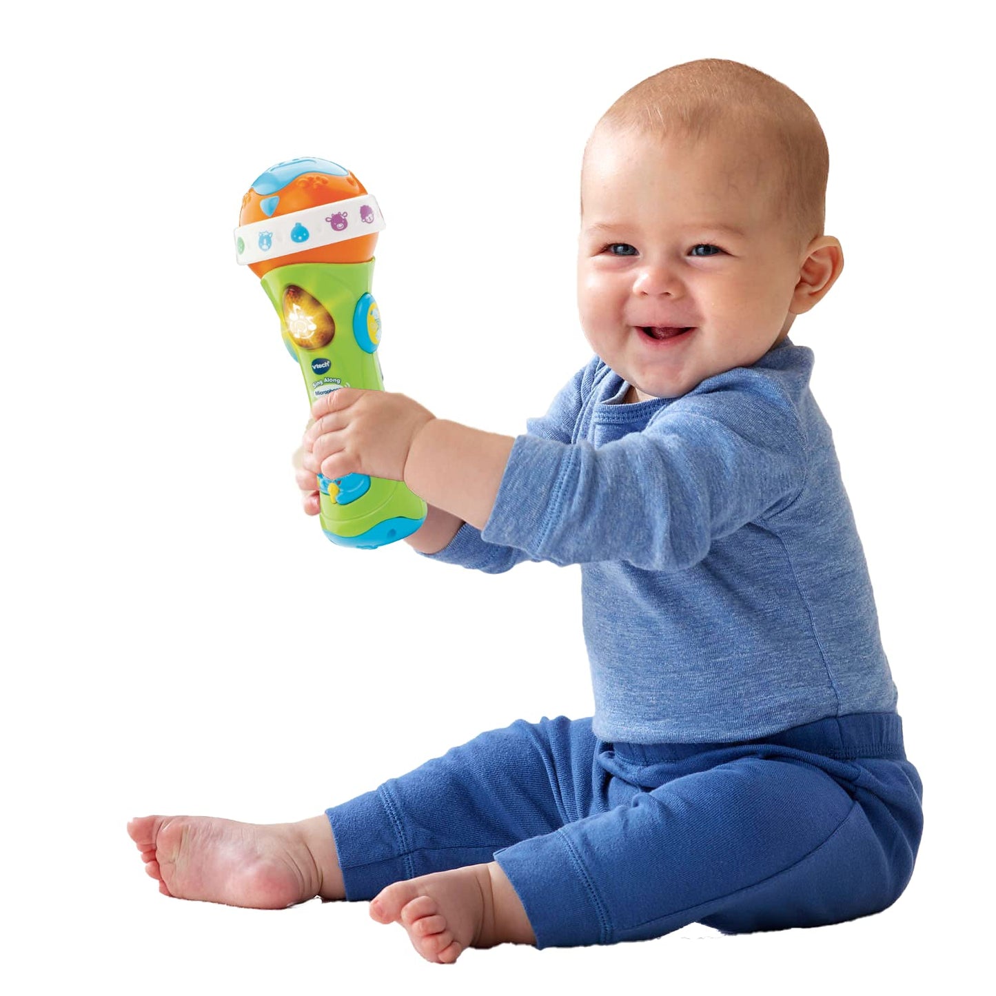 VTech Sing Along Microphone for Kids, Toddler Toy Microphone with Amplified Voice Effect and Animal Sounds, Educational Toys for Boys and Girls 1, 2, 3+ Year Olds, 78763, English Version