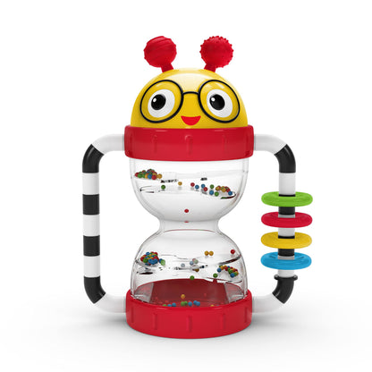 Baby Einstein Cal’s Sensory Shake-up rattling toy for infants, BPA-free, designed for babies 3 months and older.