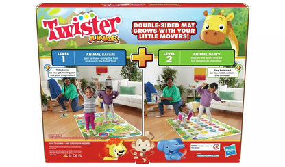 Hasbro Gaming Twister Junior, Classic Party Game Reimagined, for 3+ Year Old Girls and Boys, 2-4 Players, 2 in 1, 2-sided Mat