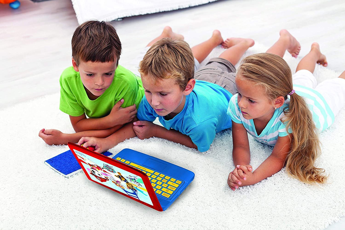 LEXIBOOK, Paw Patrol, Educational and Bilingual Laptop French/English, Toy for Child Kid (Boys & Girls), 124 Activities, Learn Play Games and Music, Red/Blue, JC598PAi1