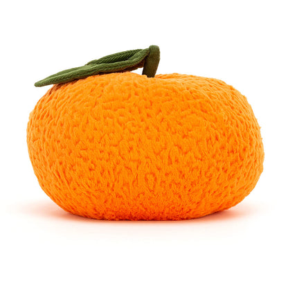 Small orange clementine plush cat soft toy by Jellycat, measuring 9cm x 12cm, with a friendly expression and cute details.