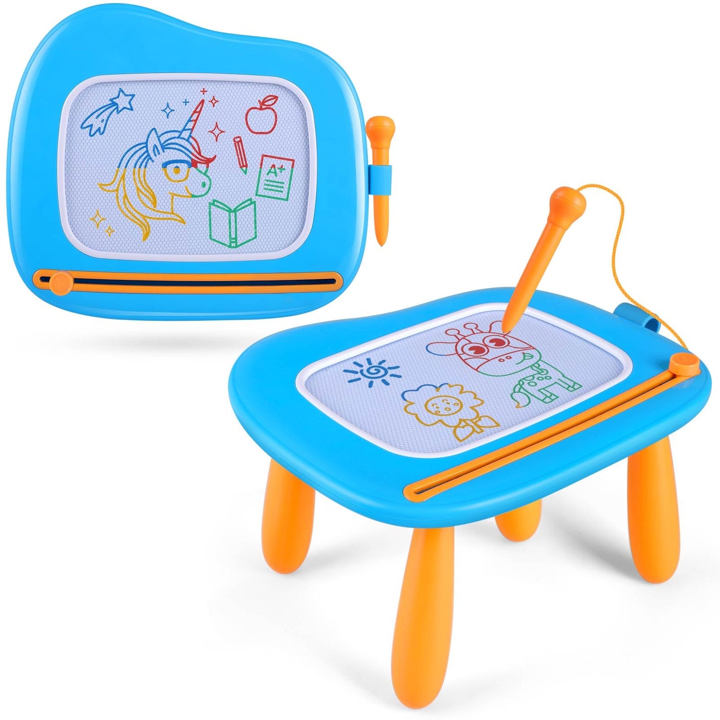 Smasiagon Toddler Toys for 1 2 3 Year Old Boys, Magnetic Drawing Board Doodle Pad for Toddlers 1-3, Educational Learning Travel Toys for Baby Boys Girls Birthday (Blue)