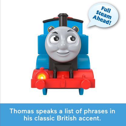 Thomas & Friends Toy Train, Motorized Talking Engine & Cargo Car/Tender Featuring Thomas from the Classic Series & All Engines Go, JDF25