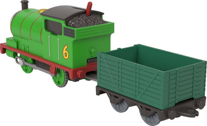 Thomas & Friends Motorized Toy Train, Classic Percy Battery-Powered Engine & Cargo Car, Storytelling Play for Preschoolers, JGF94