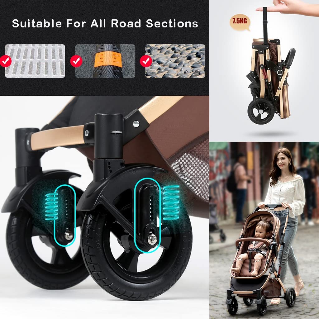 Double Baby Newborn Stroller - Twins Stroller for Infant and Toddler - Detachable Carriage with Mosquito Net - Gray A Color - Portable Folding Pram Trolley - Pack of 1 - Lightweight and Convenient