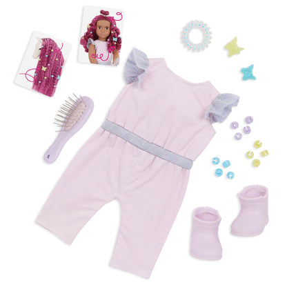 Our Generation Estra 18-inch fashion doll with horse foal Delta Duo in a playful setting for kids aged 3 and up.