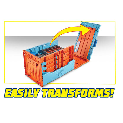 Hot Wheels Race Crate with 3 Stunts in 1 Set, 8+ feet of Race track, Includes 2 Hot Wheels cars, Portable Storage, Gift Set Ages 6 to 10,‎ GKT87