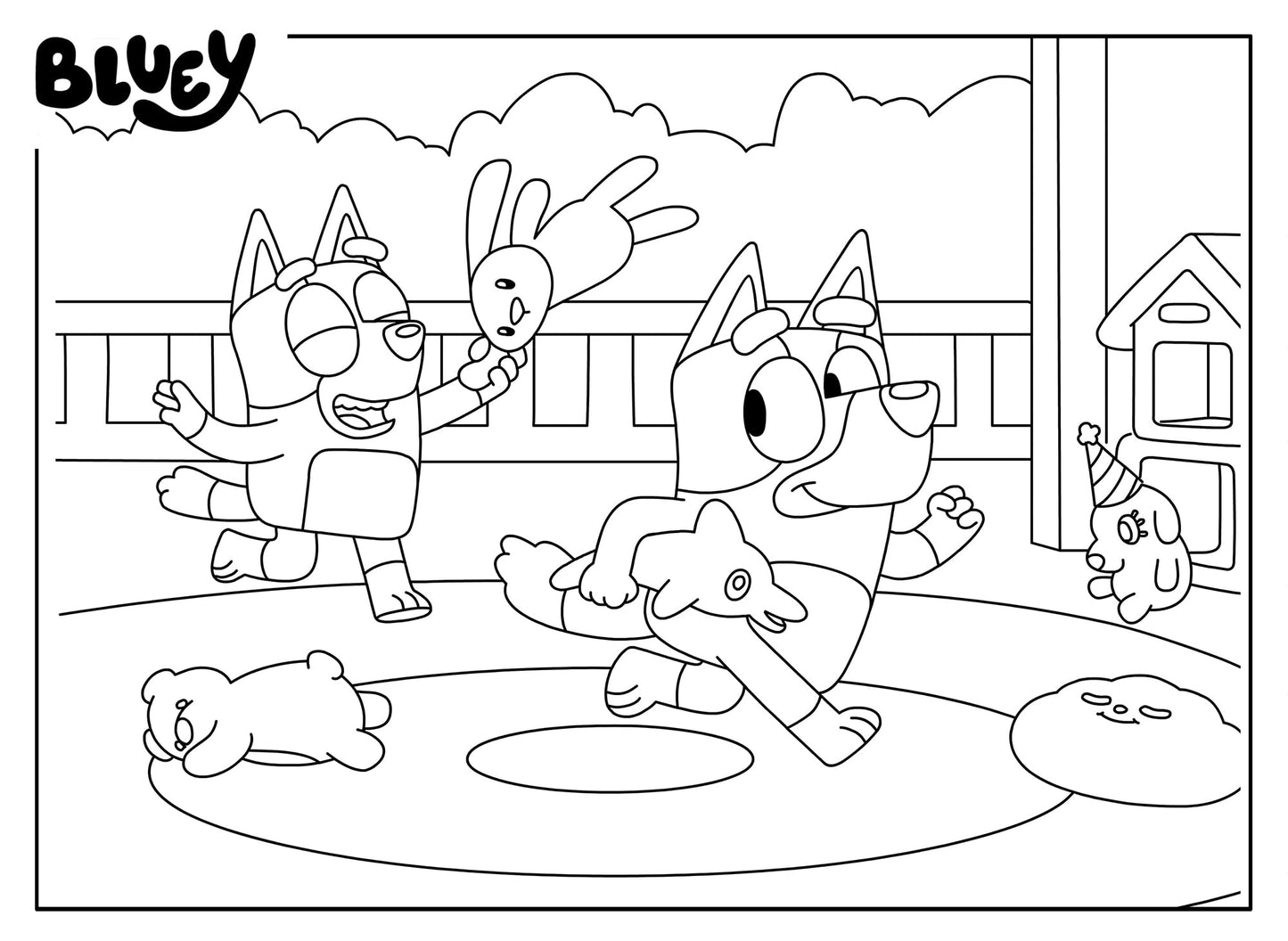 Lisciani - BLUEY Puzzle - 24 Piece Double Sided Puzzle for Children from 3 years - Colouring Board - Format 25x35 cm - Bluey Educational Game - Manual Activity - 100% Recyclable - Birthday Gift Idea