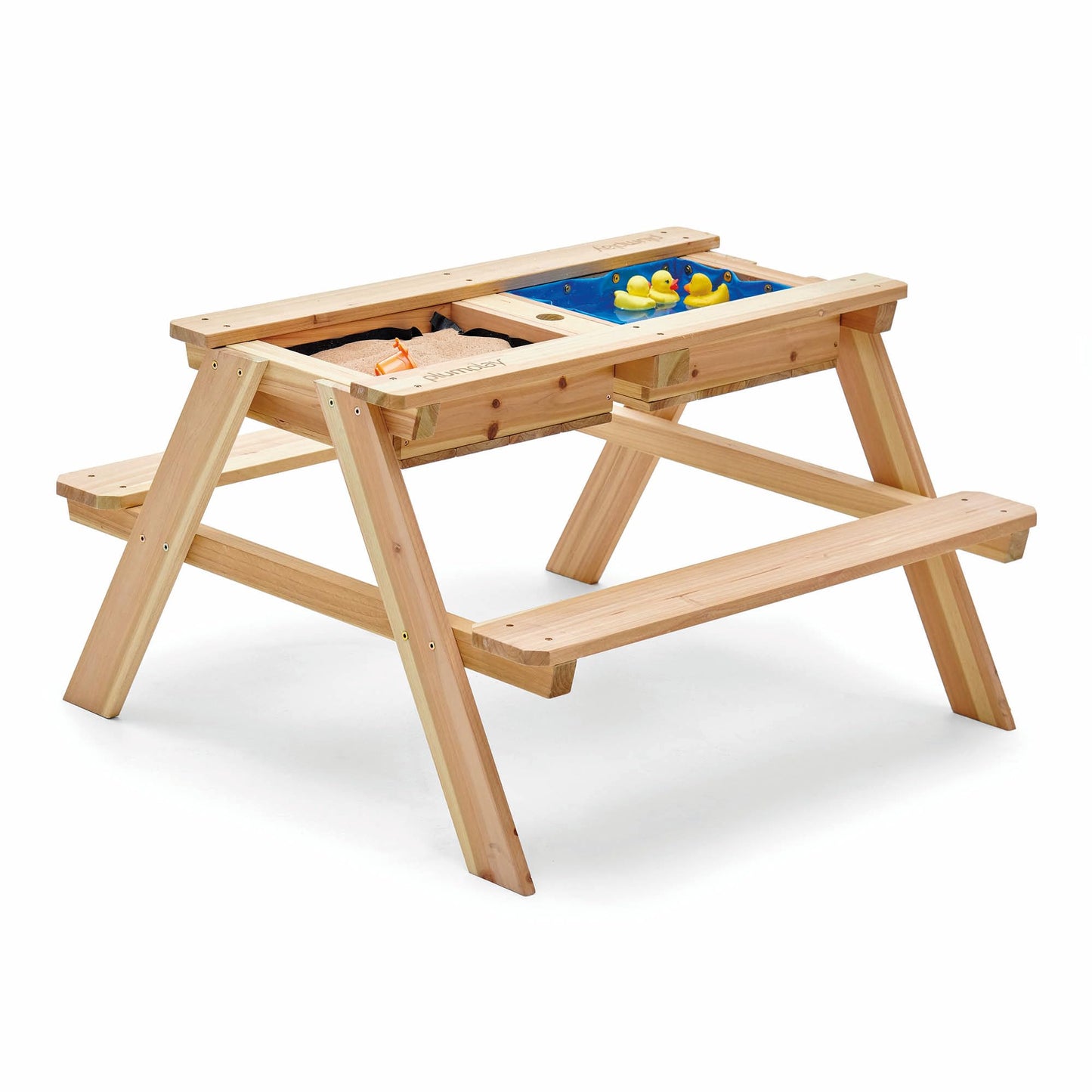 Plum Play Surfside Junior Sand and Water 3 in 1 Activity Play Picnic Table with Sunshade Parasol - Removable Table Top (Teal)