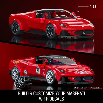 Mattel Brick Shop Hot Wheels Speed Series Building Set, Maserati MC20 with 250 Pieces, Realistic Details and Custom Decals, Adult Collectors and Kids Ages 10+, JFR90
