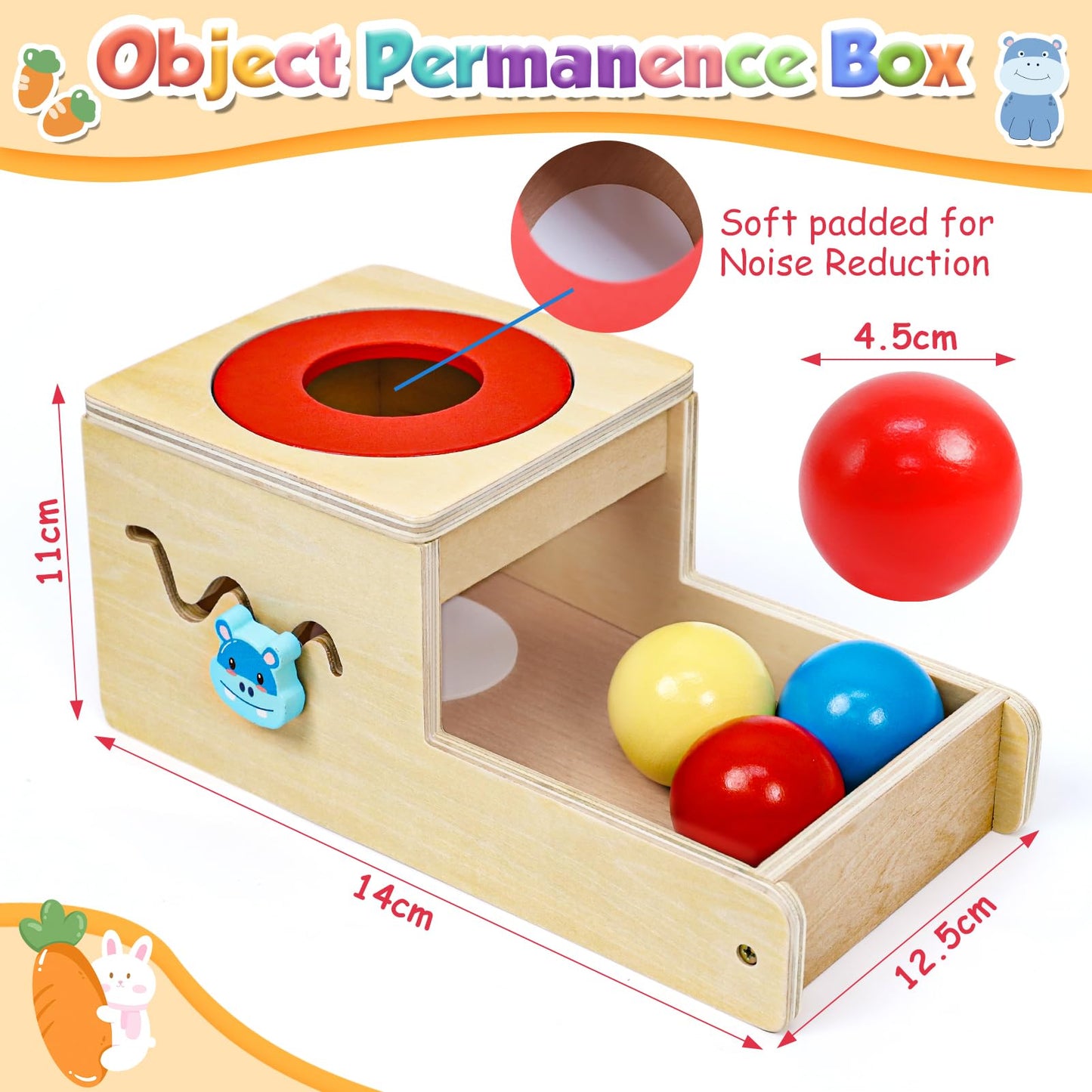 LZDMY Baby Wooden Montessori Toys for 1 Year Old Boys Girls, Toddlers Educational Sensory Sorting Toys Aged 1-3, 6 in 1 Activity Cube Carrots Havest Balls Drop Toy, Babies 1st Birthday Gifts