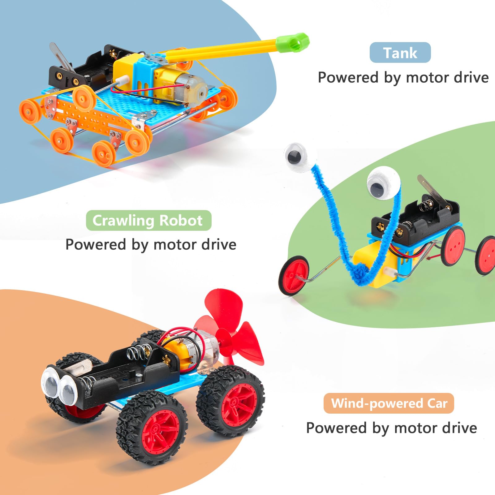 SCIENCE DIARY STEM robot building kit for kids, includes motor and tools, ideal for engineering experiments and educational crafts.