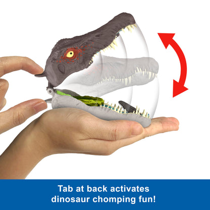 Mattel Jurassic World Rebirth Micro Adventure Playset, Spinosaurus Head Opens to 4 Interactive Features, 3 Micro Figures, Dinosaur Toy, JGB98