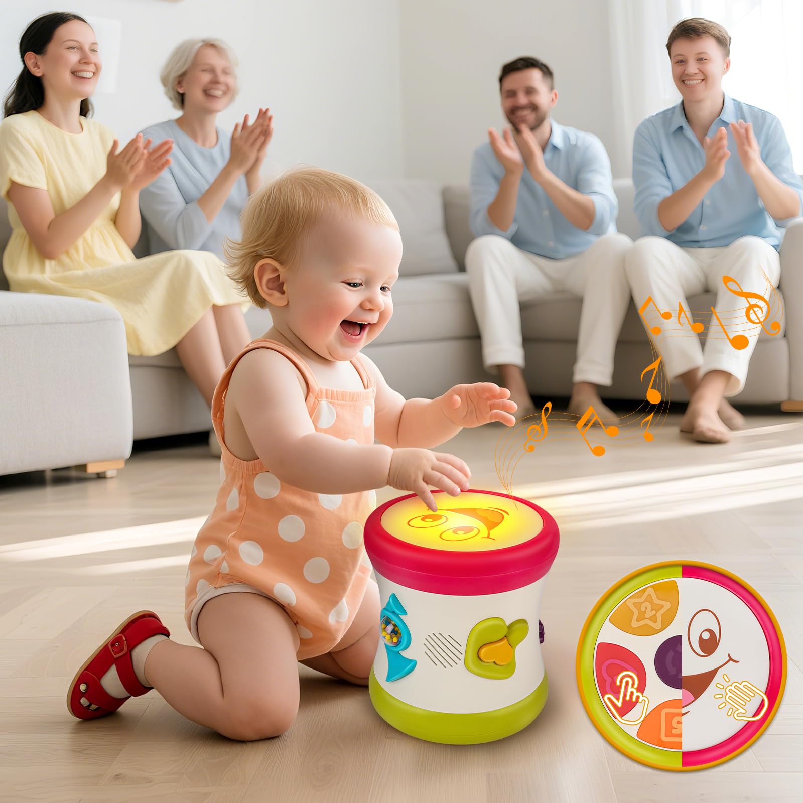 nicknack Baby Drum Kit for 1-year-olds, featuring lights and sensory elements, perfect for early learning and play.